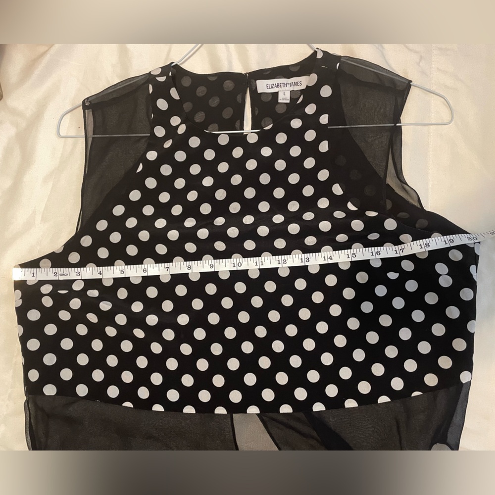 Enno Silk Polka Dot Crop Top by Elizabeth and James Size L - Picture 6 of 7